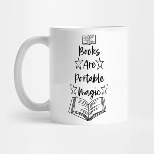 Books Are Portable Magic - Black - Bookish Quotes Mug